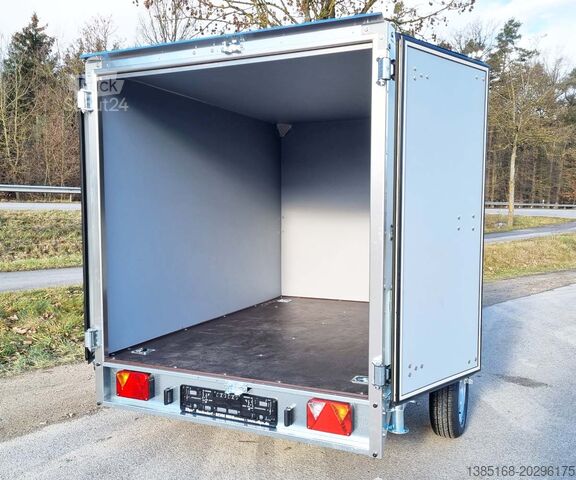 Skříňový přívěs s dvoukřídlými dveřmi Martz Kofferanhänger 750kg 223x147cm Kippbar