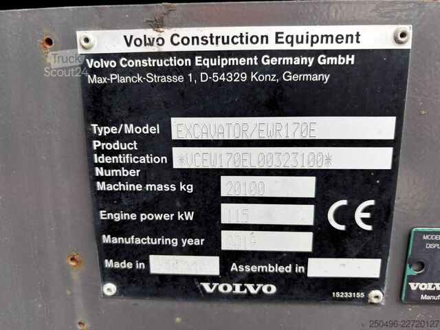 Hjulgrävare Volvo EWR 170 E TILTROTATOR / AC / CENTRAL LUBRICATION