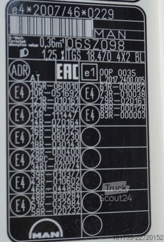 Шасі MAN TGS 18.470 / ADR AT /chassis 745 cm