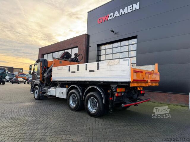 Benne à 3 côtés Volvo FMX 460 6x4 3 zijdige Kipper/ Hiab 288 E-6,Winc...