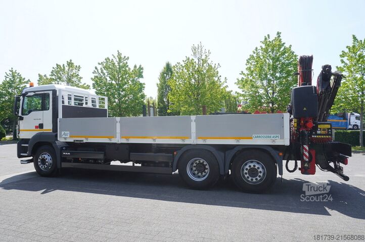 Plošina so žeriavom MAN TGS 26.360 Flatbed / Fassi F175 7.7 T /