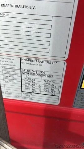 Pārvietojamā grīda Knapen Trailers K200 - 92m3 Liftachse 10mm SP 01/27