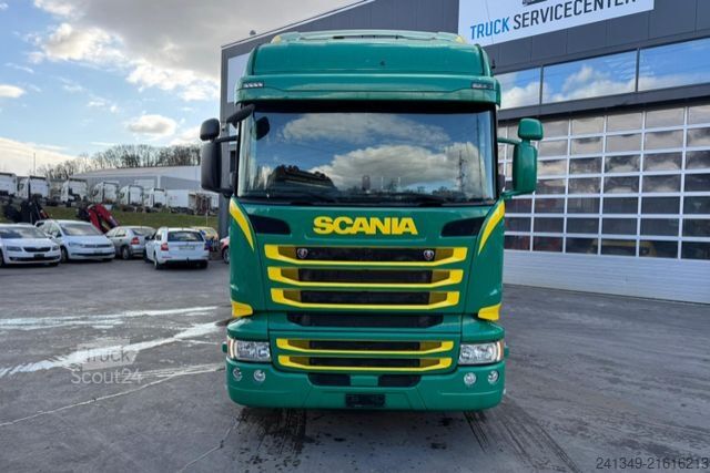 Flatbed truck with tarp SCANIA R490 4x2