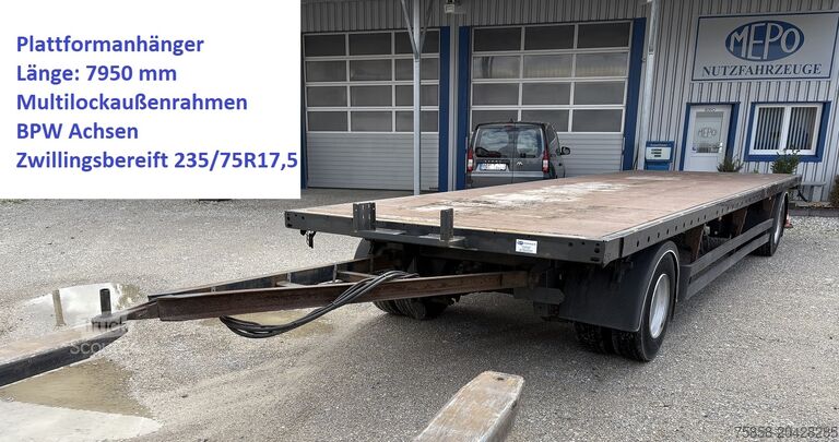 Trailer with open flatbed WEB Trailer Plattformanhänger 7950 mm STROH