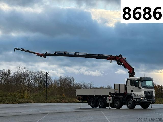 Vrachtauto met open laadbak MAN TGS 35.470 8x4 Pritsche + FASSI F345RB Kran,JIB