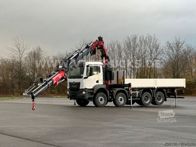 Vrachtauto met open laadbak MAN TGS 35.470 8x4 Pritsche + FASSI F345RB Kran,JIB