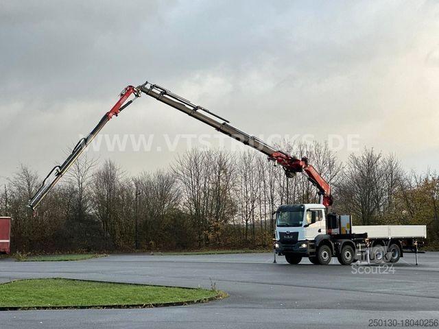 Vrachtauto met open laadbak MAN TGS 35.470 8x4 Pritsche + FASSI F345RB Kran,JIB