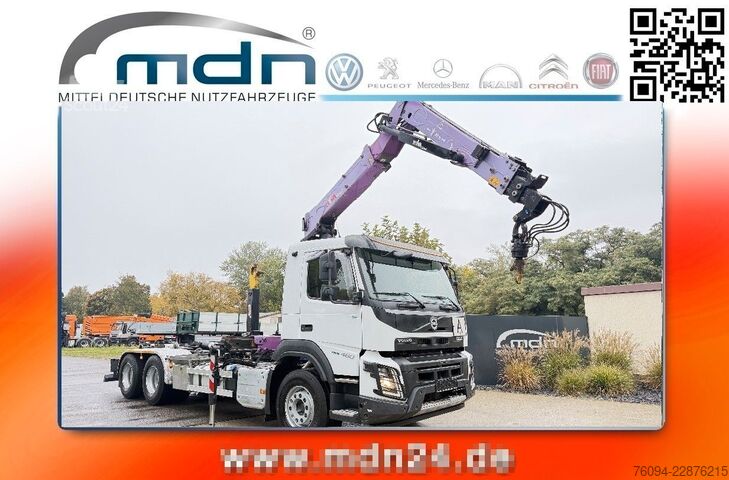 Āķa konteineru automašīna VOLVO FMX 460 6x4 liftachse Abrollkipper KRAN 13m FUNK