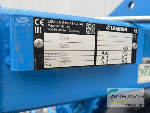 Cultivateur de champs Lemken ZIRKON 12/300