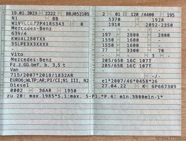 Kastenwagen Mercedes-Benz Vito Kasten 116 CDI RWD extralang Kamera