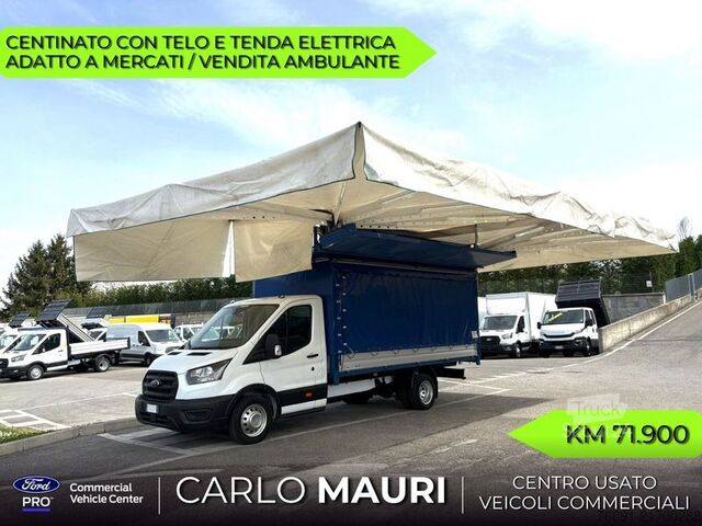 Transporter mit Pritsche & Plane Ford Transit 350 - Telo e Tenda Elettrica