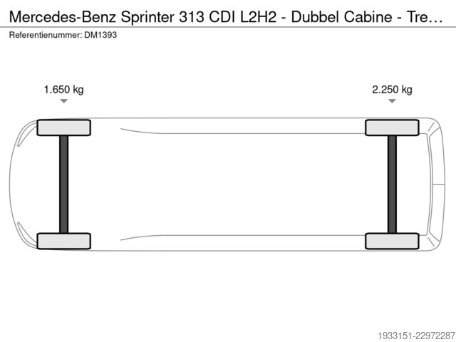 Skåpbil Mercedes-Benz Sprinter 313 CDI L2H2 - Dubbel Cabine - Trekhaak