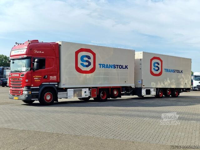 Gekoeld/bevroren transport Scania R580 Topline 6x2*4 Frigo + Burg trailer - Retar...