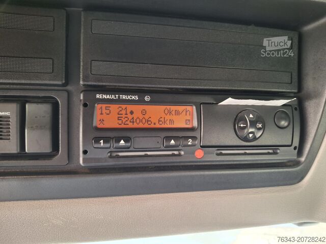 Vrachtwagen met laadplatform en zeilvrachtwagen met laadplatform en zeil RENAULT D26 WIDE 380 - 6X2 - E6 - RETARDER