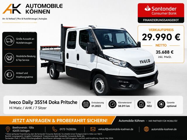 Furgoneta pick-up Iveco Daily 35S14 Doka Pritsche  HI MATIC   AHK   TÜV
