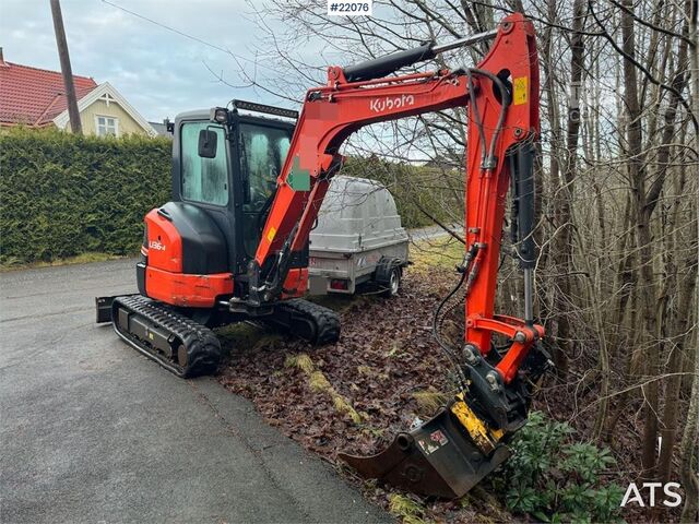 μίνι εκσκαφέας Kubota U36-4 Beltegraver m/ 4 skuffer, rotortilt og klype