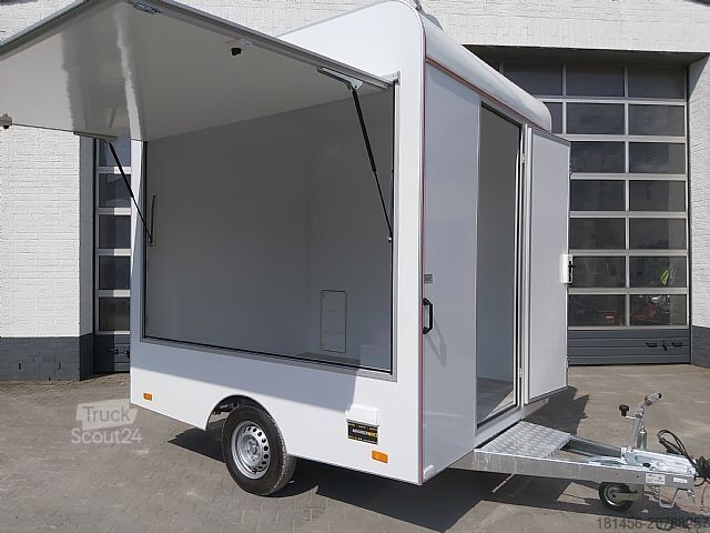 Remolque venta ambulante trailershop Retro Compact 250cm innen Licht 230 V 1 Klappe Neu verfügbar
