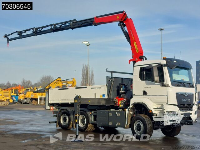 Volquete de 3 lados MAN TGS 28.520 6X4 NEW Palfinger PK24001 SLD 5 Kran...