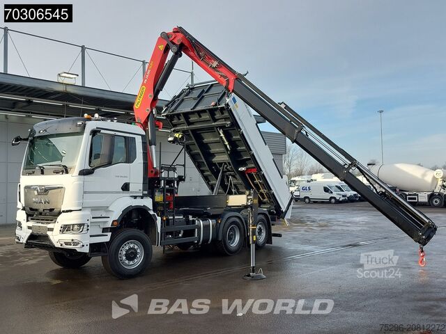 Volquete de 3 lados MAN TGS 28.520 6X4 NEW Palfinger PK24001 SLD 5 Kran...
