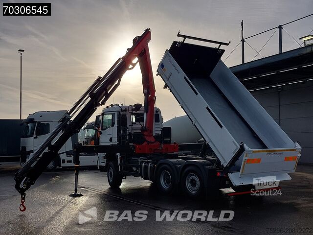 Volquete de 3 lados MAN TGS 28.520 6X4 NEW Palfinger PK24001 SLD 5 Kran...