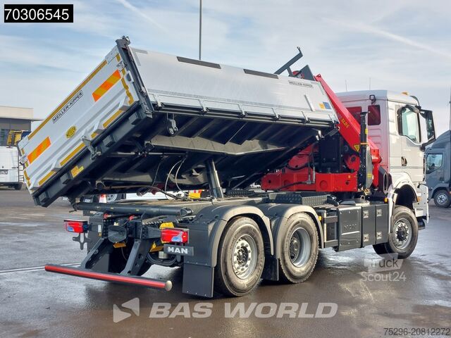 Volquete de 3 lados MAN TGS 28.520 6X4 NEW Palfinger PK24001 SLD 5 Kran...