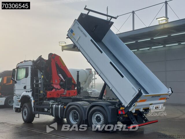 Volquete de 3 lados MAN TGS 28.520 6X4 NEW Palfinger PK24001 SLD 5 Kran...