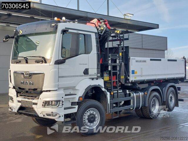 Volquete de 3 lados MAN TGS 28.520 6X4 NEW Palfinger PK24001 SLD 5 Kran...