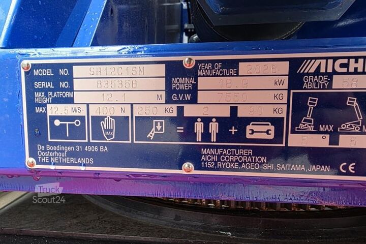 Teleskopisk plattform Aichi SR12C1SM Valid inspection, *Guarantee! Diesel, Tra