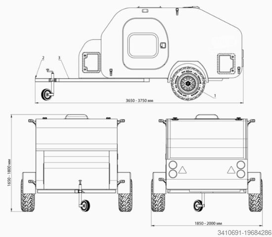 Rulotă  LifeStyle Camper X-Line Gaskocher  Einzelrad 135