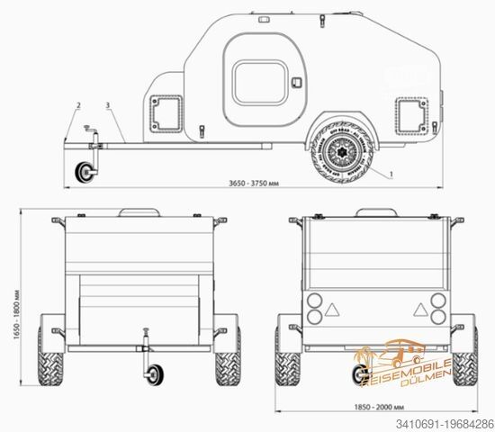 Rulotă  LifeStyle Camper X-Line Gaskocher  Einzelrad 135
