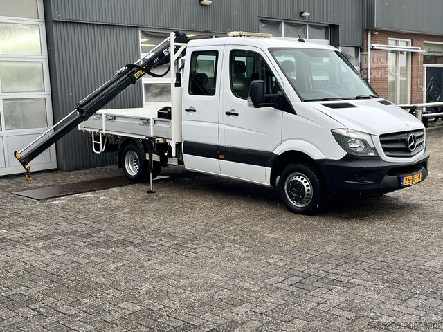 Platforma ładunkowa Mercedes-Benz Sprinter 513 cdi 130pk DC Laadkraan Hiab 017T A...