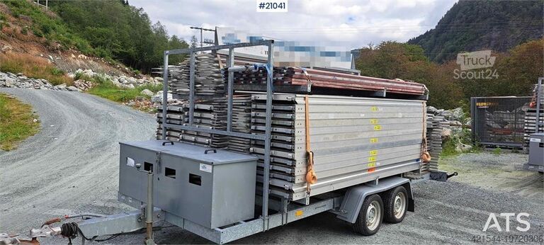Temared telinevaunu 3,5 t / 364 m² telineellä  Temared scaffolding trailer 3.5 t w/ 364 m2 scaffo