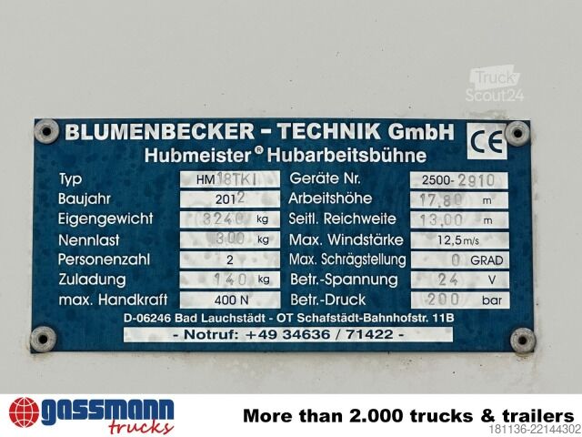 Tilpasset varebil MAN TGL 8.180 4X2 BB, EEV, Blumenbecker