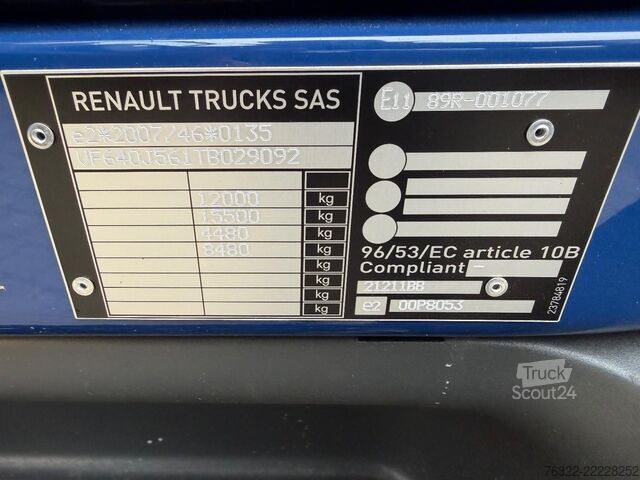 Koffer Renault D 12 LOW P4X2  210E6 / PLYWOOD GESLOTEN LAADBAK...