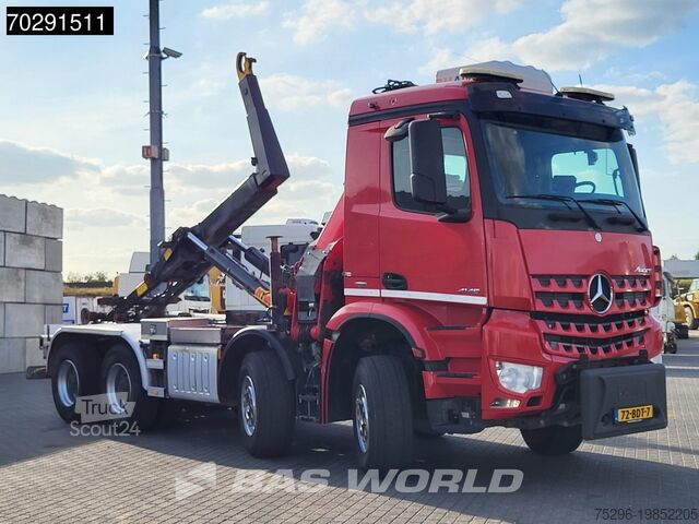 Hook arm system Mercedes Arocs 4145 8X4 NL-Truck HMF 2243 Z Crane Hyva 2...