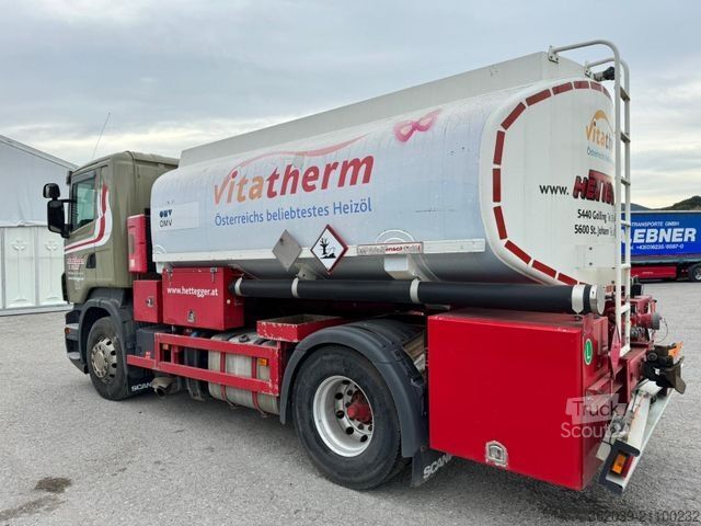 Camião cisterna SCANIA R420 ADR 14000L BENZIN D HEIZ TANKWAGEN RETARDER
