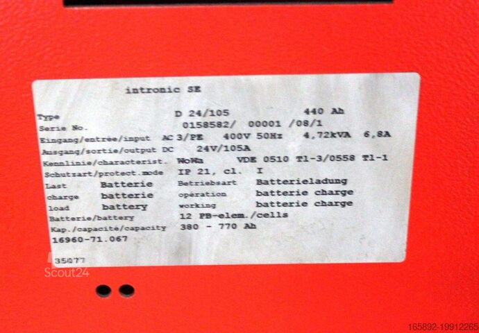 Truckbatteri INDUSTRIE AUTOMATION intronic SE D 24/105