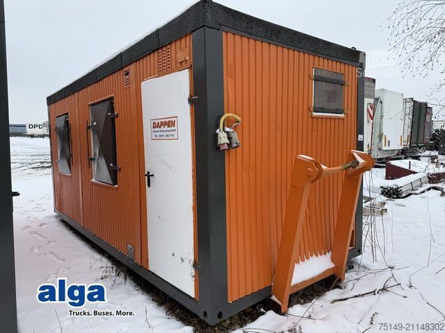 Kamion s kipom s pomičnim kontejnerom  Abroll-Bürocontainer mit Eingangstür