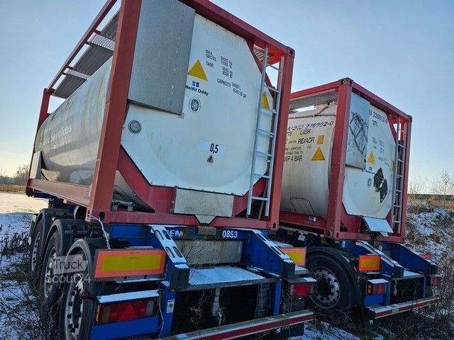 Maināmās virsbūves puspiekabe SCHMITZ CARGOBULL 20" Tankconatinerchassis + Tankcontainer