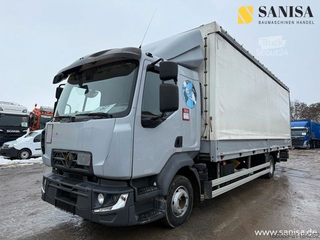 Flatbed truck with tarp RENAULT D 12.240/LBW/Pritsche+Plane/Klima/Gardinen