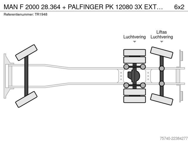 Crane MAN F 2000 28.364  + PALFINGER PK 12080   3X EXT + ...