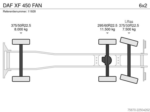 Podvozok s kabínou DAF XF 450 FAN