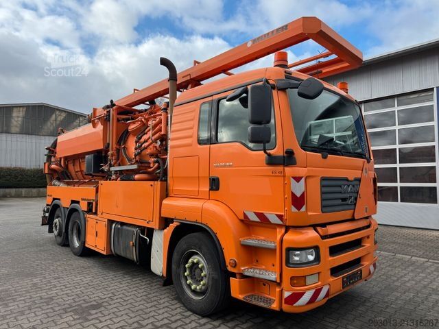 Vakuuminė cisterna sunkvežimis MAN 26.410 6x2 Kanalreiniger Kombi MÜLLER Wasserauf.
