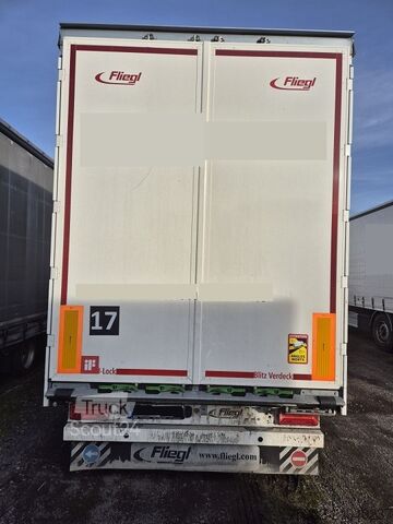 öppen semitrailer med kapell FLIEGL 3 achs Mega Runner SAF 385 /65 I Lock Bl