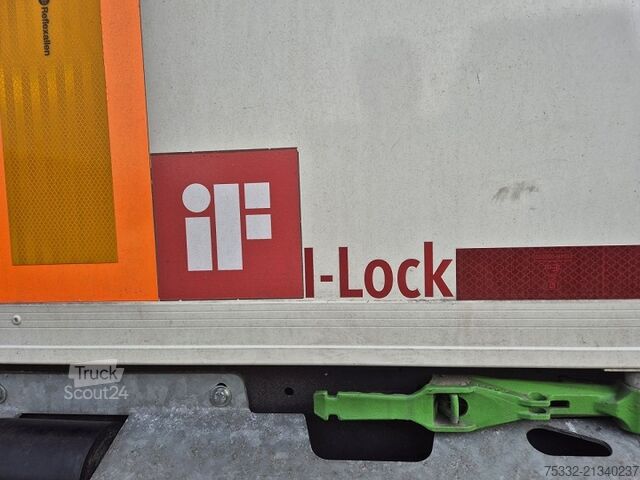 öppen semitrailer med kapell FLIEGL 3 achs Mega Runner SAF 385 /65 I Lock Bl