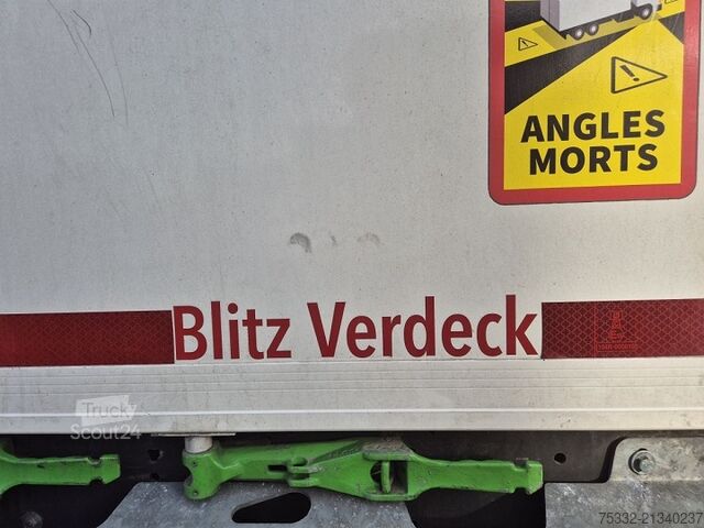 öppen semitrailer med kapell FLIEGL 3 achs Mega Runner SAF 385 /65 I Lock Bl