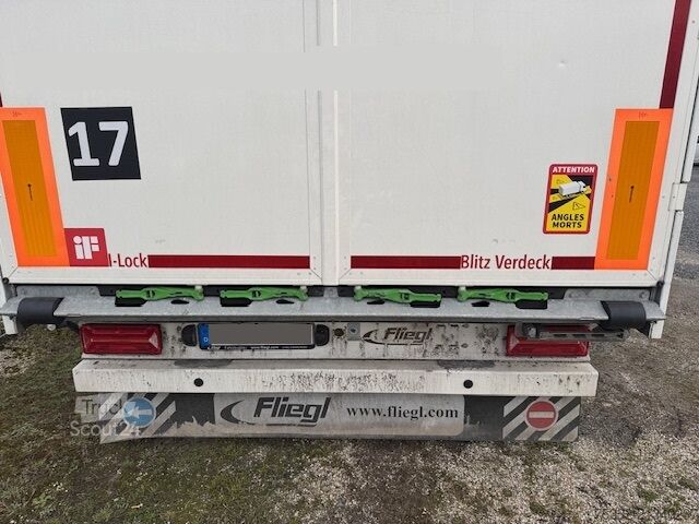 Open oplegger met zeil FLIEGL 3 achs Mega Runner  435 HUBDACH I Lock