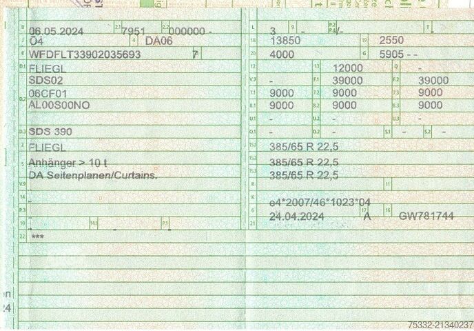 Open oplegger met zeil FLIEGL 3 achs Mega Runner  435 HUBDACH I Lock