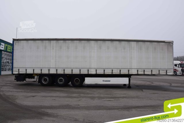 Atvira puspriekabė su tentu KRONE Palettenkasten SAF Achsen TÜV 11/26