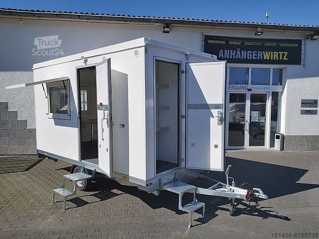 trailershop Büro Mobil mit Toilette Bauwagen Pausenraum Iso